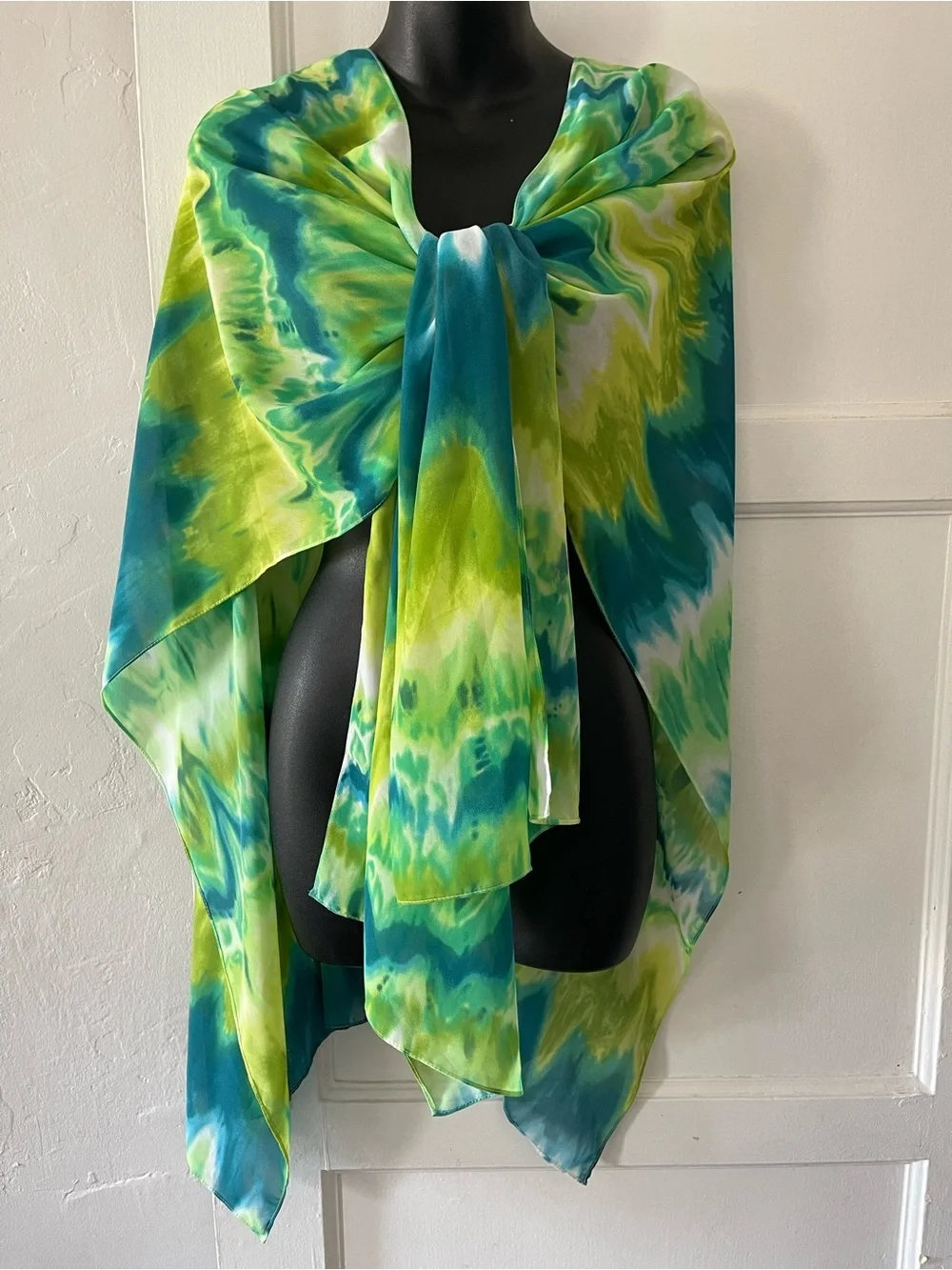 Chico's Green and Teal Tie-Dye Top